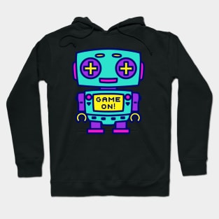 GAME ON neon robot Hoodie